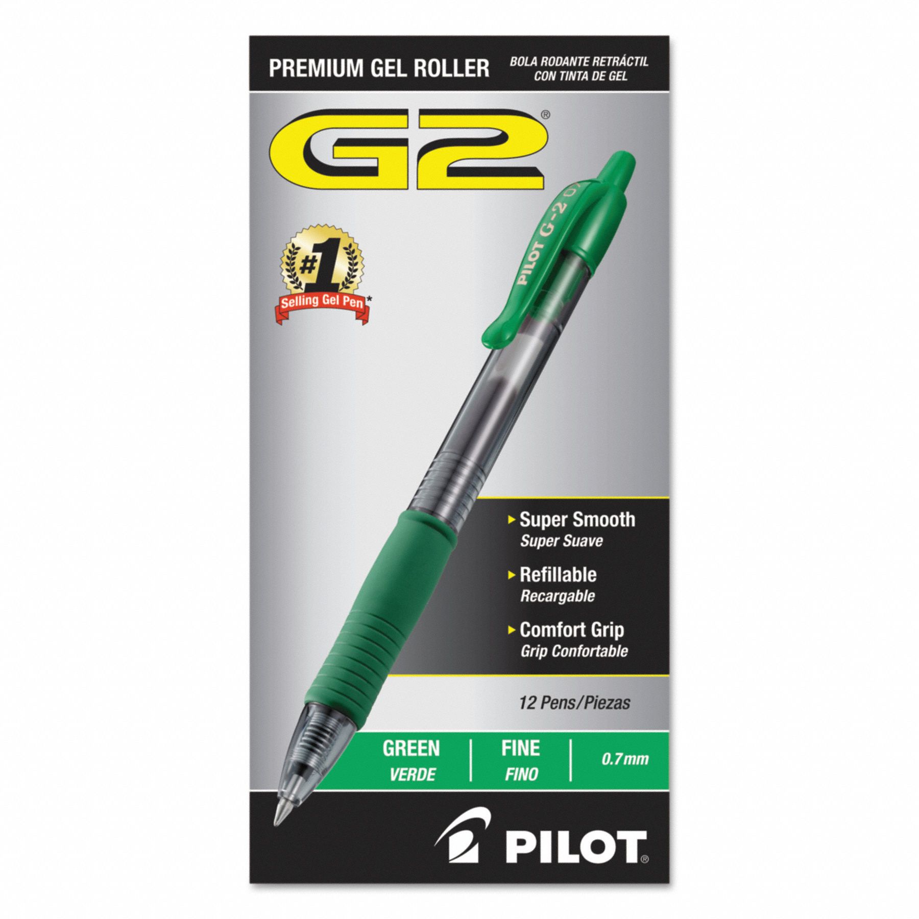 PILOT Rollerball Pens, Pen Tip 0.7 mm, Barrel Material Plastic, Barrel Color Clear 35Y293