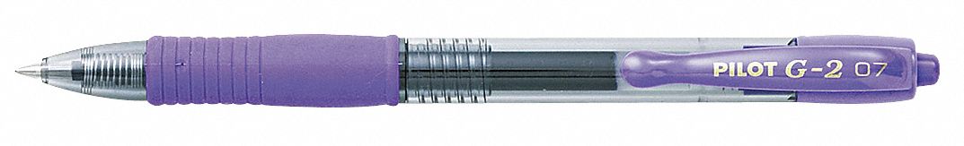 Pen Set: G2® Premium, Purple, 0.7 mm, Retractable, Clear, Plastic, Cushion Included, 12 PK