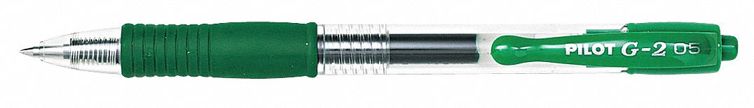 Pen Set: G2® Premium, Green, 0.5 mm, Retractable, Clear, Plastic, Cushion Included, 12 PK