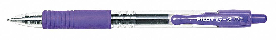 Pen Set: G2® Premium, Purple, 0.5 mm, Retractable, Clear, Plastic, Cushion Included, 12 PK