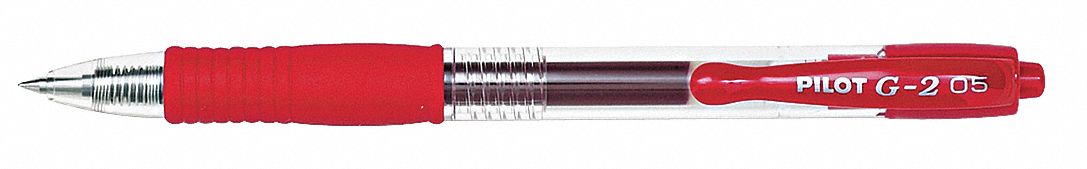 Pen Set: G2® Premium, Red, 0.5 mm, Retractable, Clear, Plastic, Cushion Included, Fine, 12 PK