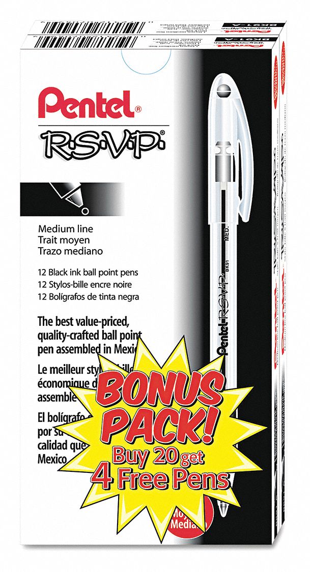 Ballpoint Pens, Black, PK24