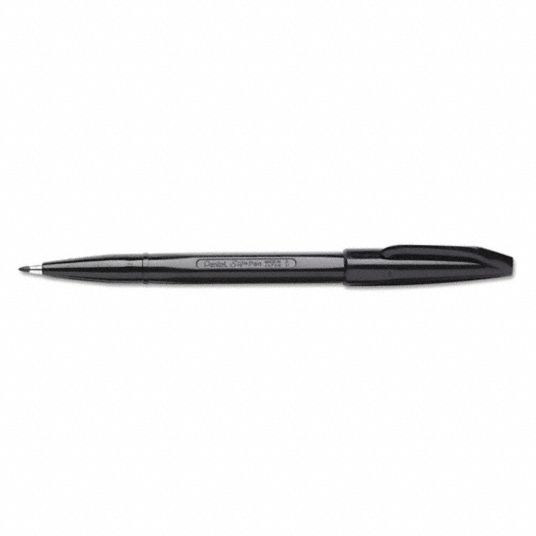 Pentel Sign Pen, .7mm, Black Barrel/Ink, Dozen Black