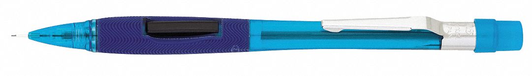 Pencil: Quicker Clicker, HB, 0.5 mm Point Size, Std, Blue, Plastic, Eraser Included, Round