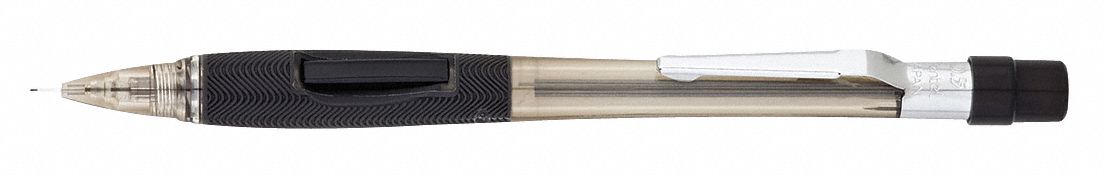 Pencil: Quicker Clicker, HB, 0.5 mm Point Size, Std, Gray, Plastic, Eraser Included, Round