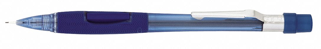 Pencil: Quicker Clicker, HB, 0.7 mm Point Size, Std, Blue, Plastic, Eraser Included, Round