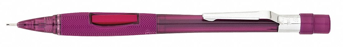 Pencil: Quicker Clicker, HB, 0.9 mm Point Size, Std, Burgundy, Plastic, Eraser Included