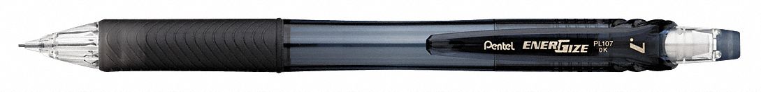Pencil: EnerGize-X, HB, 0.7 mm Point Size, Std, Black, Plastic, Eraser Included, Round, 12 PK