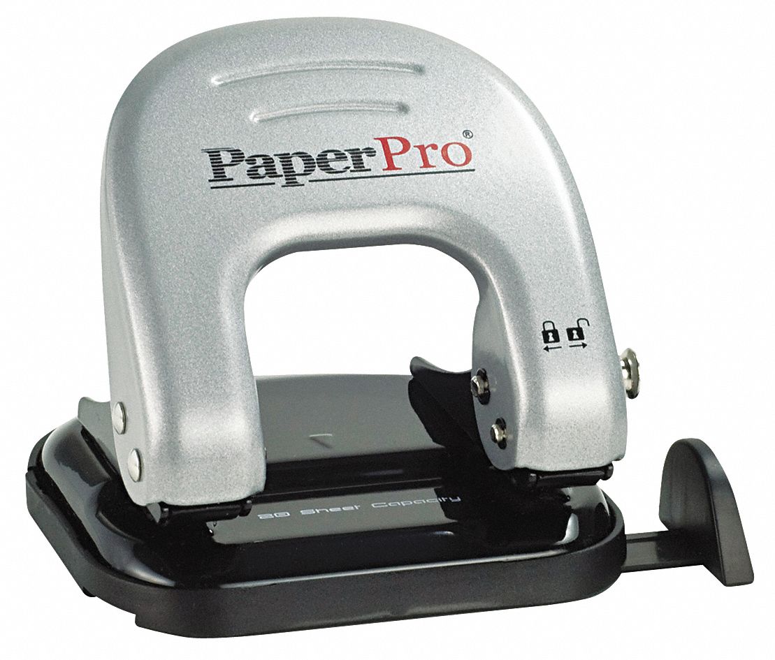 PAPERPRO TwoHole Paper Punch, 20 Sheet, Blk/Silver 35Y602ACI2310