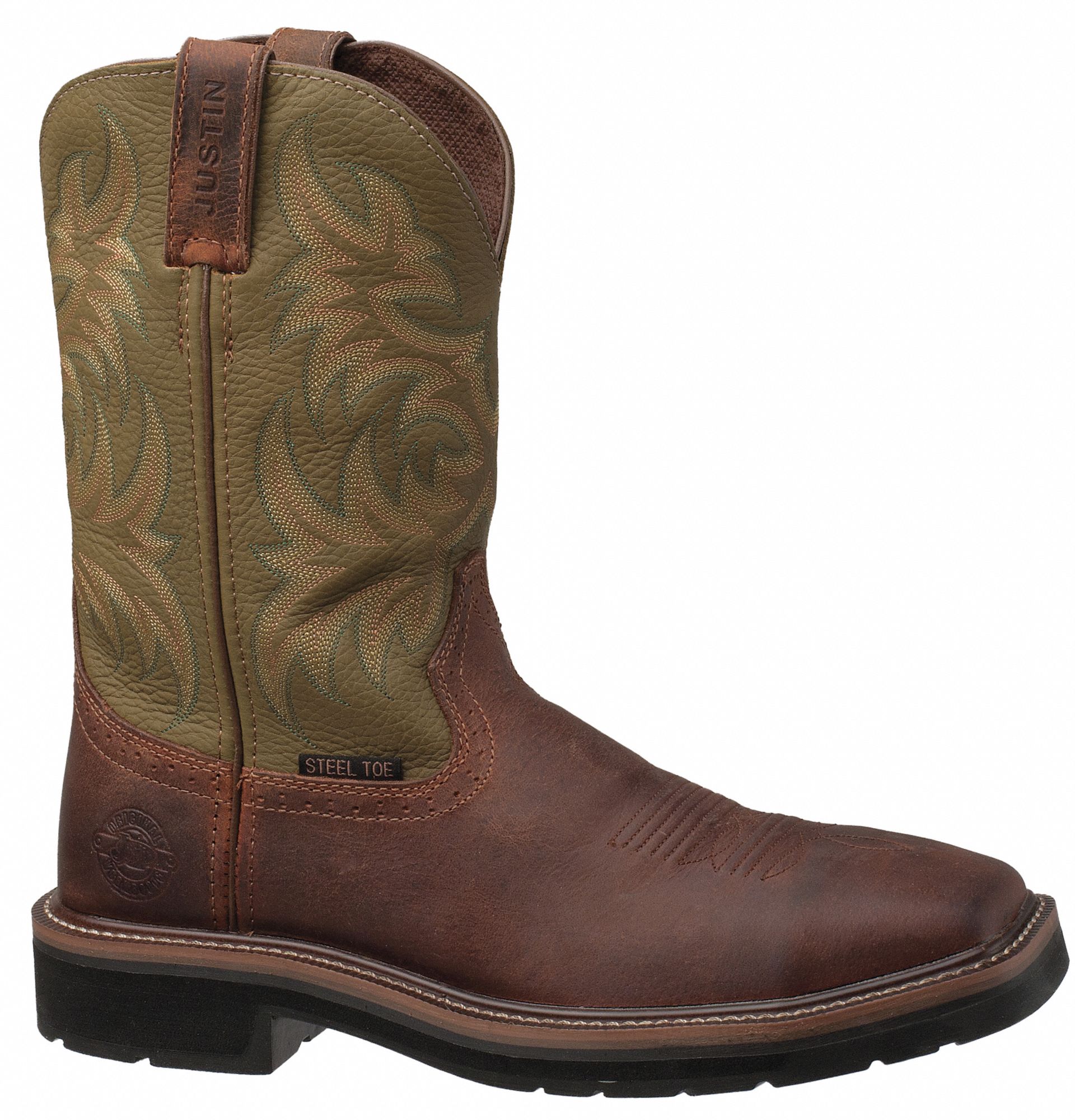 JUSTIN ORIGINAL WORKBOOTS, EE, 12, Western Boot - 35YC87|SE4688 - Grainger