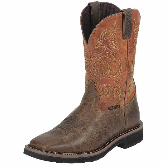 JUSTIN ORIGINAL WORKBOOTS, D, 9 1/2, Western Boot - 35YD34|SE4812 ...