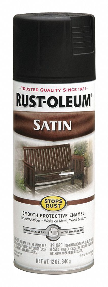 rust paint spray plastic satin stops oz steel metal wood oleum grainger close