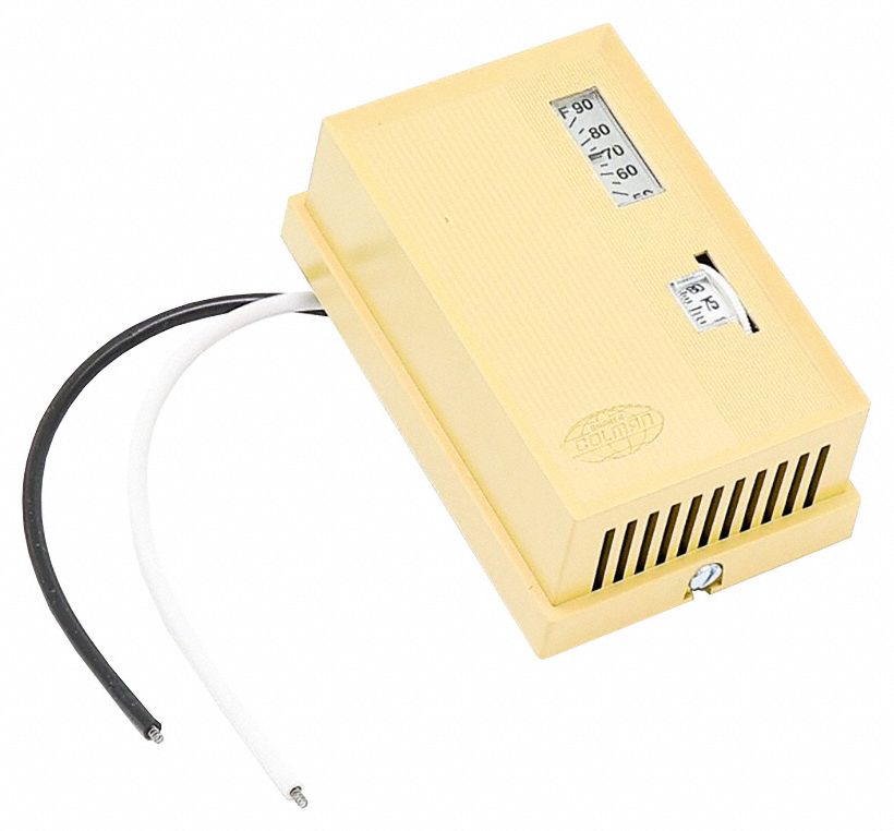 Pneumatic Thermostat: 55° to 85°F, 2 Pipes, High Volume Pipes/Air Flow Output