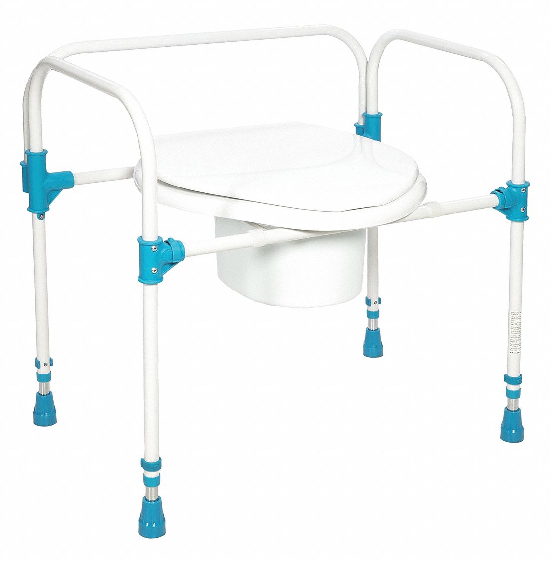 COMMODE CHAIR: 800 LB MAX WT, WHITE, 27 IN H