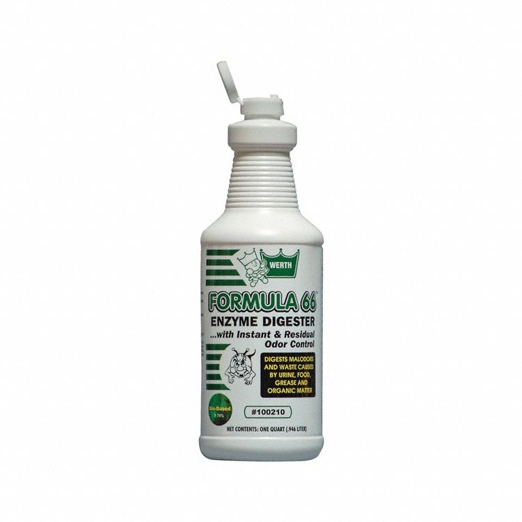 Odor and Waste Digester: Bottle, 32 oz, Liquid, Unscented, 12 PK