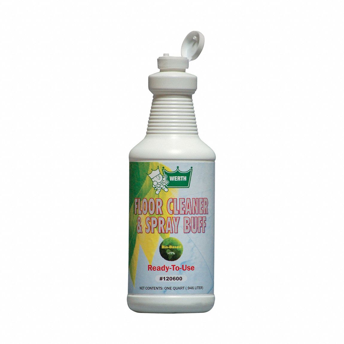 Floor Cleaner and Spray Buff: Bottle, 1 qt Container Size, Ready to Use, 12 PK