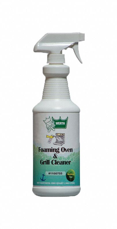Oven and Grill Cleaner: Trigger Spray Bottle, 32 oz, Foam, Unscented, 12 PK