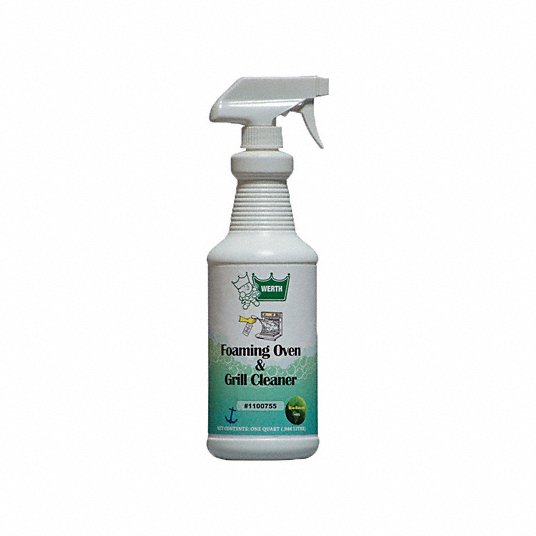 Oven and Grill Cleaner: Trigger Spray Bottle, 32 oz, Foam, Unscented, 12 PK