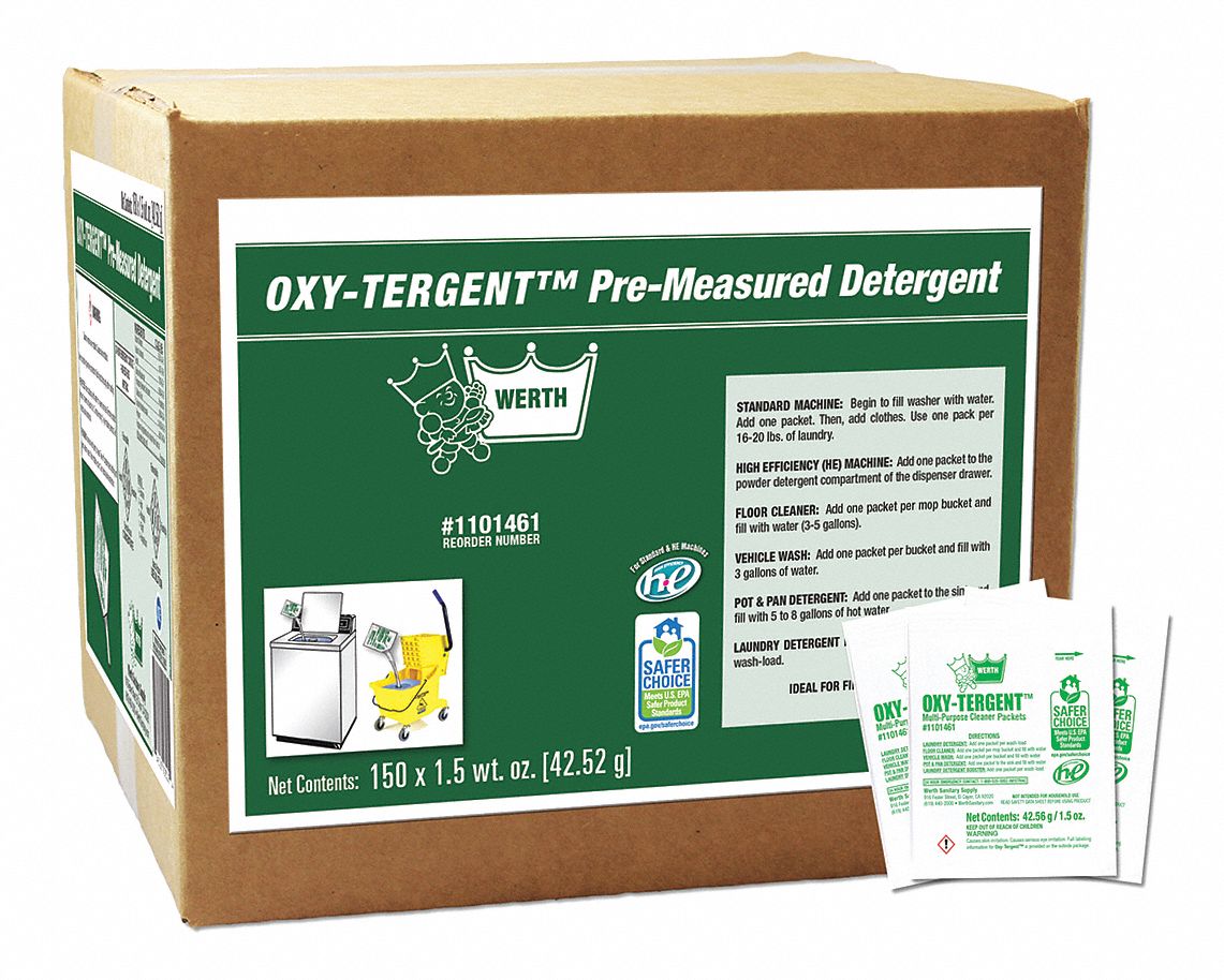 WERTH SANITARY SUPPLY Laundry Detergent, Cleaner Form Pacs, Cleaner