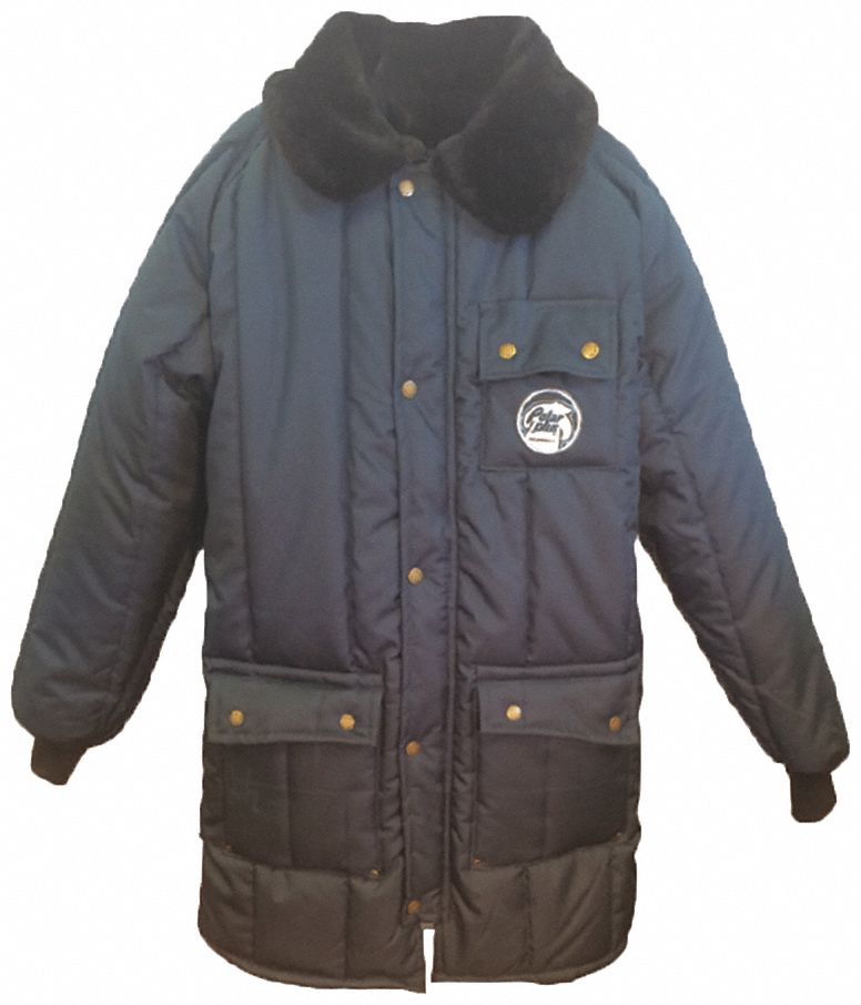Insulated Work Coat: Coat, Men's, Jacket Garment, L, Navy, Regular, Down to -50° F, Nylon