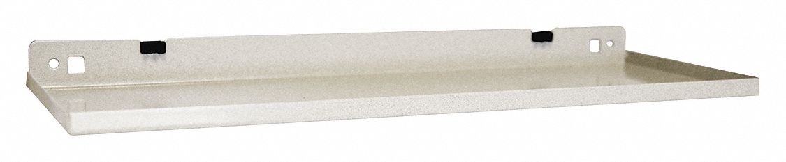 Shelf: For Square Pegboard Hole Shape, 14 in x 11/16 in x 4 13/16 in, Steel, Gray