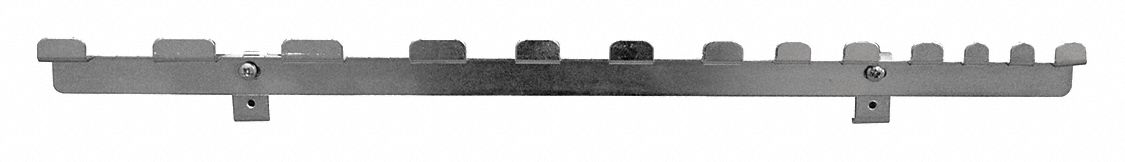 Box Wrench Set Holder: 1 in x 21 3/4 in x 2 1/2 in, 1 Hooks, Screw-In, Surface, Silver