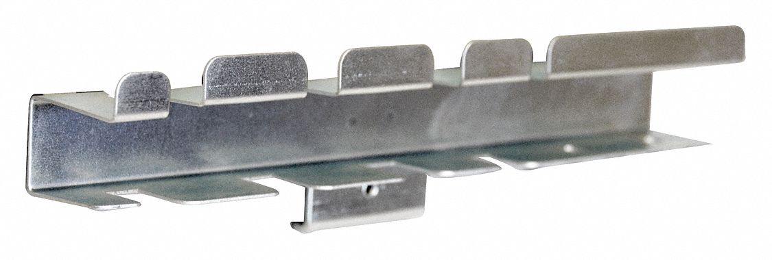 Screw Driver Holder: 2 1/4 in x 9 3/8 in x 2 in, 1 Hooks, Screw-In, Surface, Silver