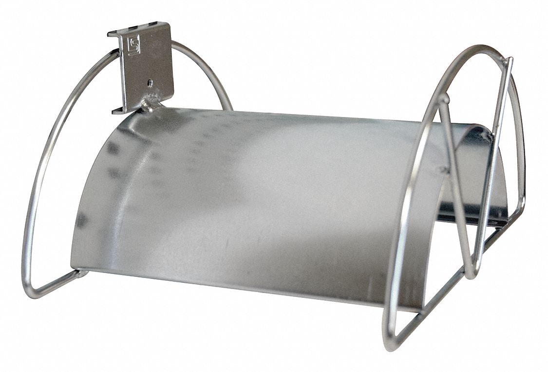 Cord Holder: 6 1/2 in x 8 1/2 in x 4 in, 1 Hooks, Screw-In, Surface, Silver