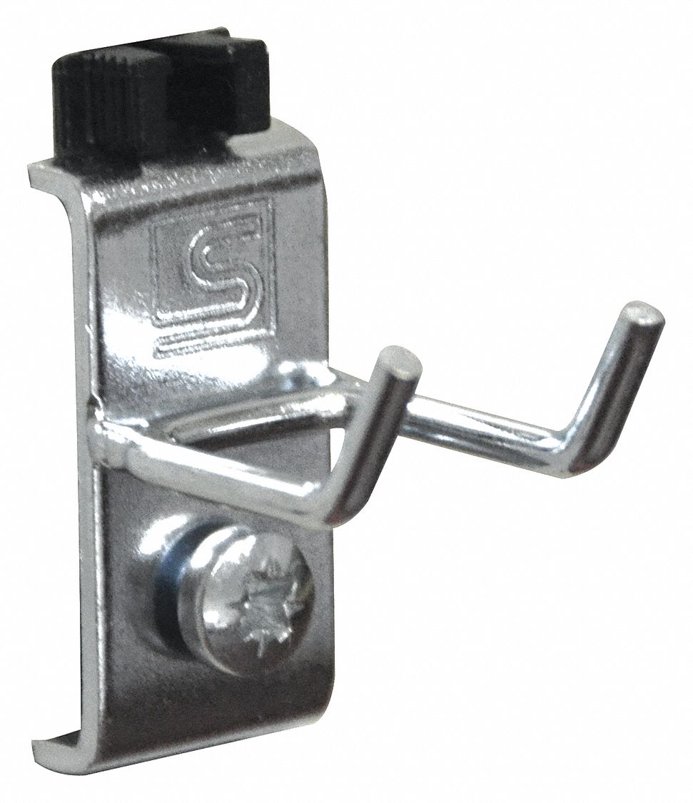 TRESTON Steel Double Rod Pegboard Hook, Hanging Mounting Type, Silver