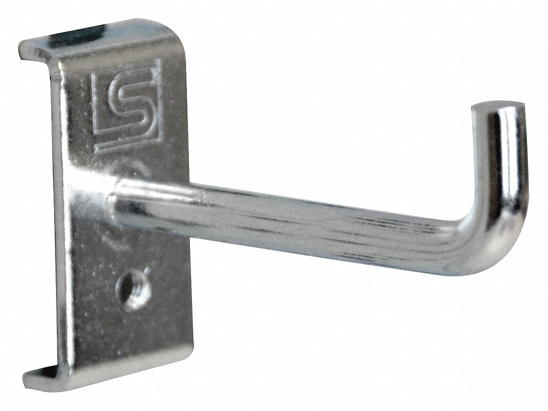 TRESTON Steel Single Rod Pegboard Hook, Hanging Mounting Type, Silver ...