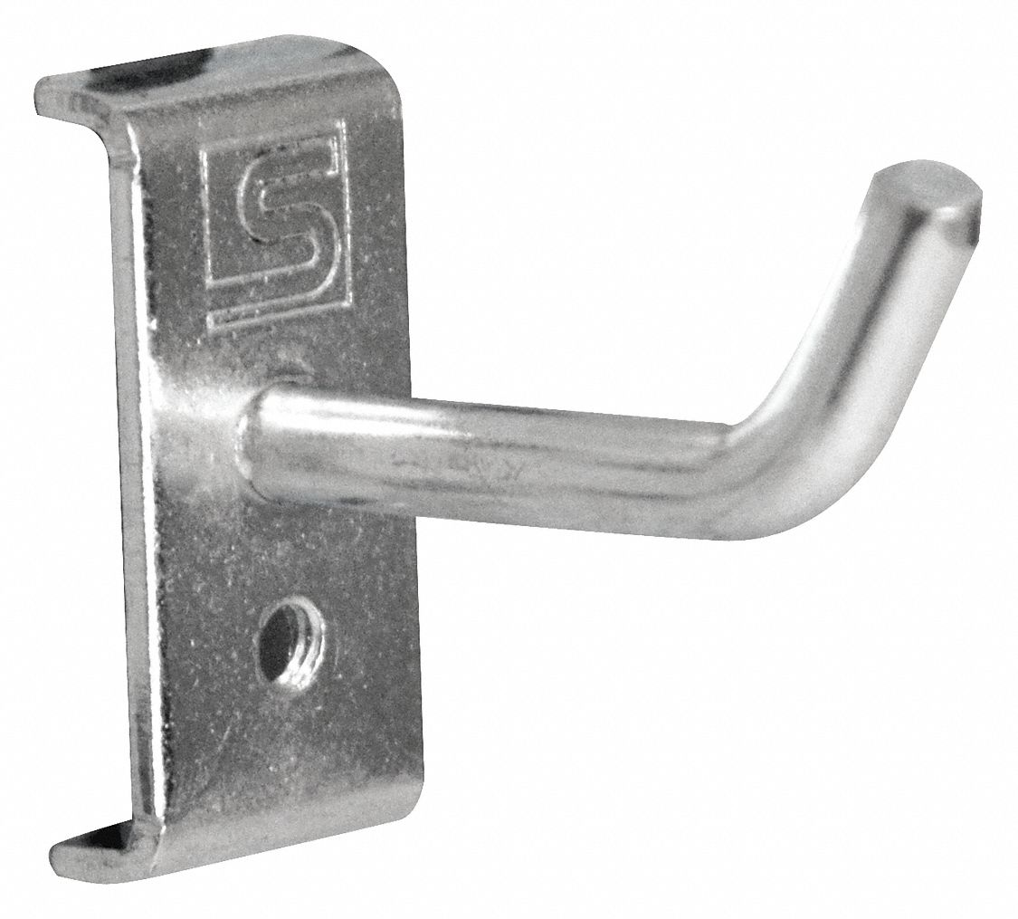 TRESTON Steel Single Rod Pegboard Hook, Hanging Mounting Type, Silver