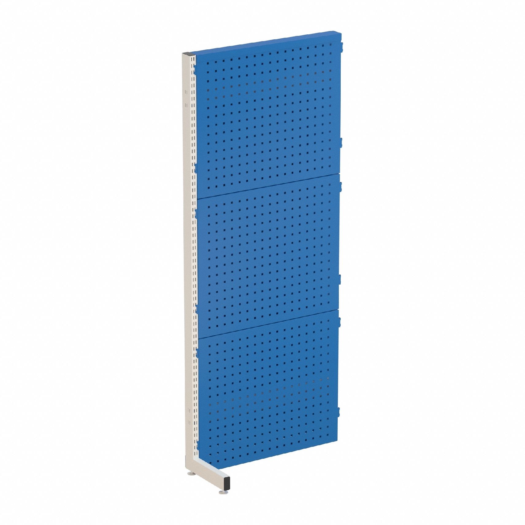 Pegboard Floor Rack: Square, 3/8 in Peg Hole Size, 72 in x 30 in x 12 in, Steel, Blue