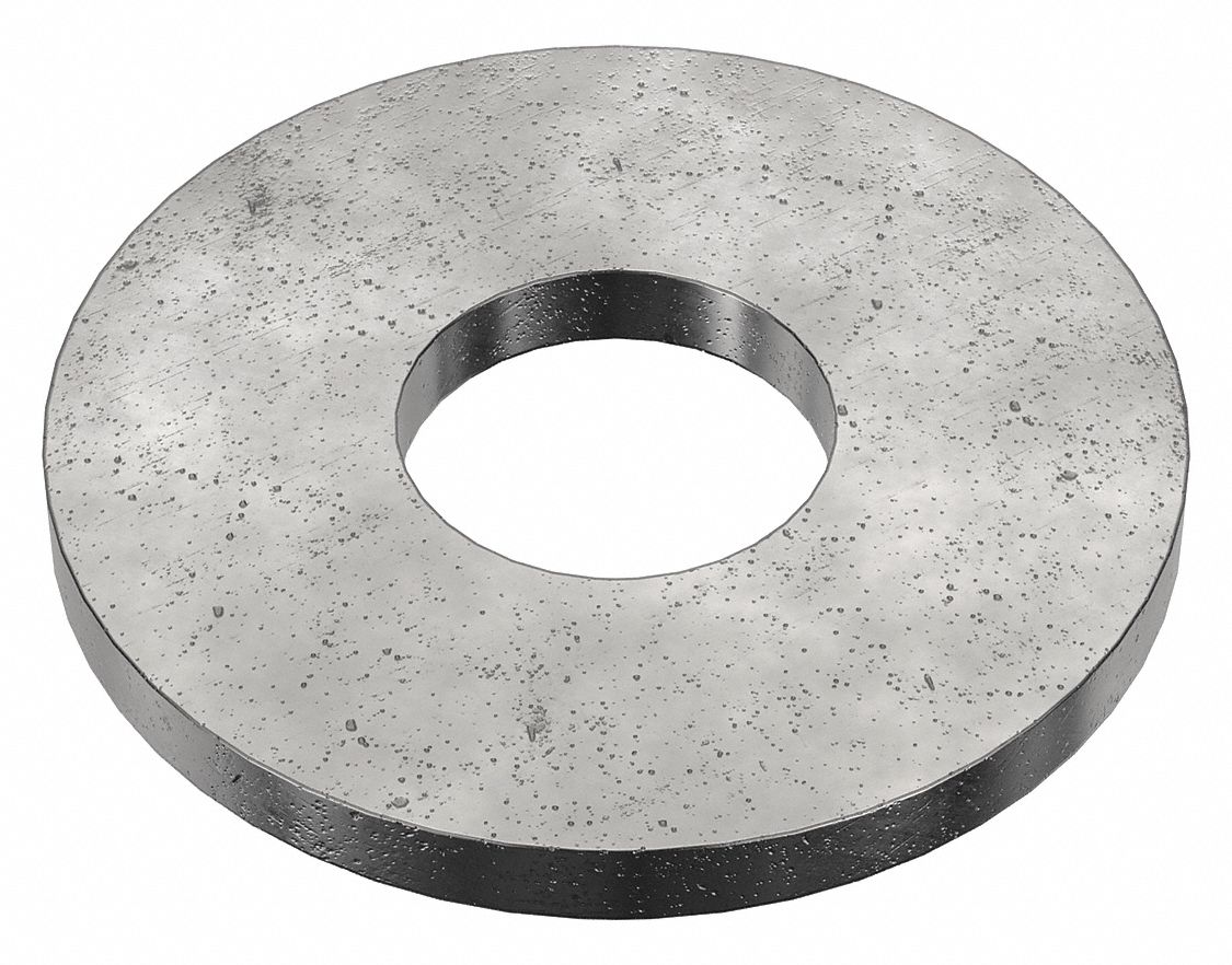 Large O.D. Oversized Washer: Case Hardened, Black Oxide, Steel, 1/4 in Screw Sz, 100 PK