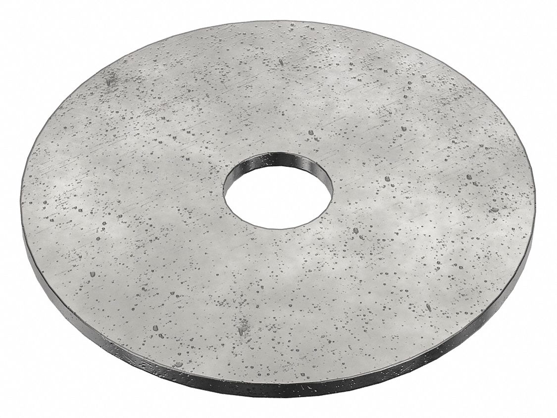 Large O.D. Oversized Washer: Case Hardened, Steel, 5/16 in Screw Sz, 0.348 in In Dia, 100 PK