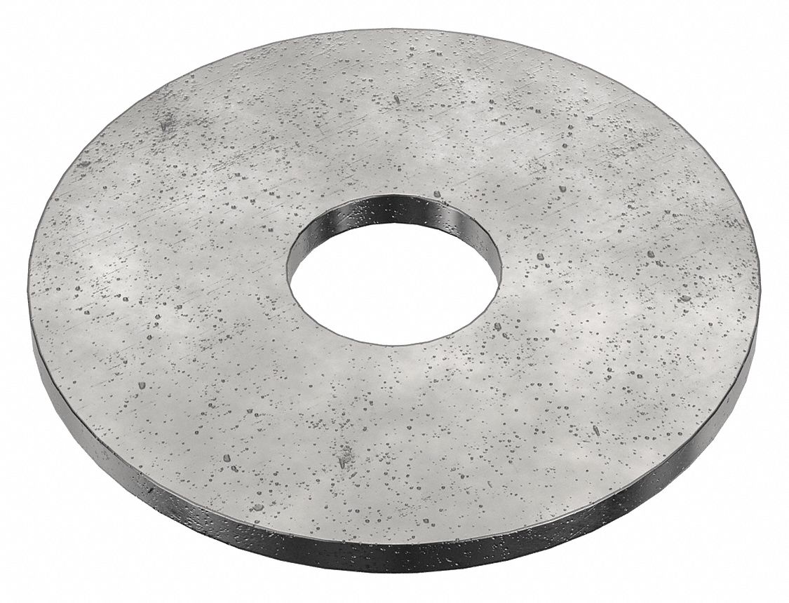 FENDER WASHER, FOR ⅜ IN SCREW, STEEL, GRADE 2, BLACK OXIDE, 0.406 IN ID, 100 PK