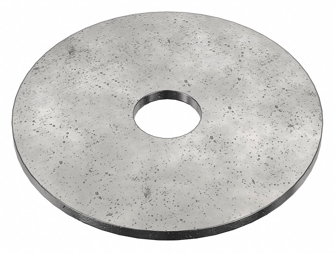 Large O.D. Oversized Washer: Case Hardened, Steel, 3/8 in Screw Sz, 0.41 in In Dia, 100 PK