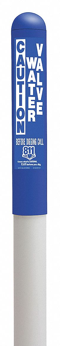 35YW06 - Utility Dome Marker 66 in H Blue/White