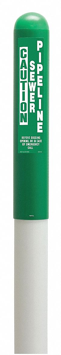 35YW08 - Utility Dome Marker 66 in H Green/White