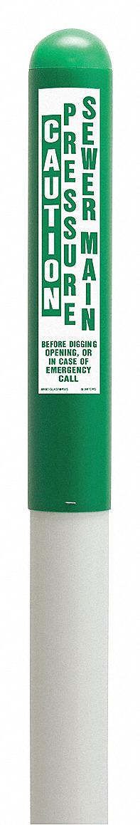 35YW11 - Utility Dome Marker 66 in H Green/White