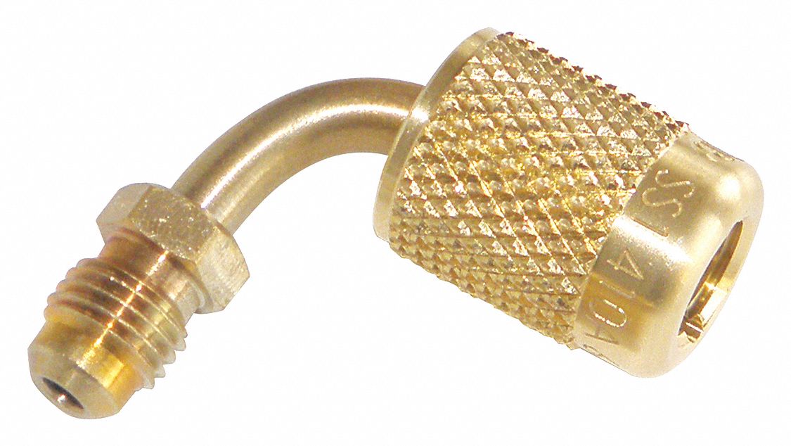 ADAPTER, 90 ° , BRASS, ¼ IN SAE X 5/16 IN QC, 800/4000 POUNDS PER SQUARE INCH