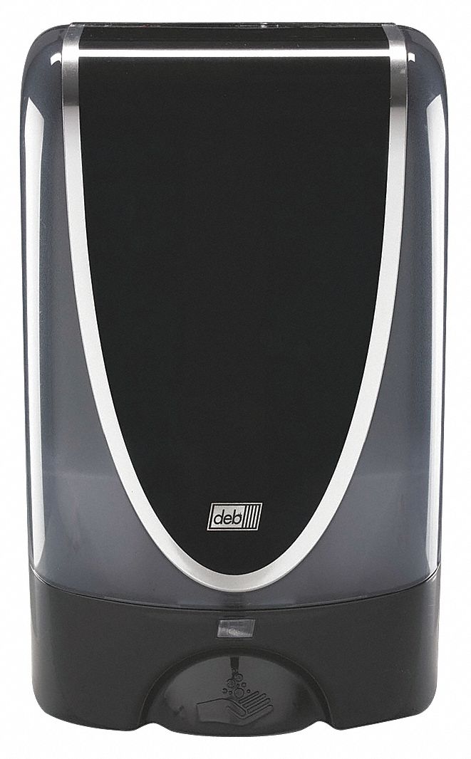 Soap/Sanitizer Dispenser: Touch Free Ultra, Foam, 1,200 mL Refill Size, Black, Plastic