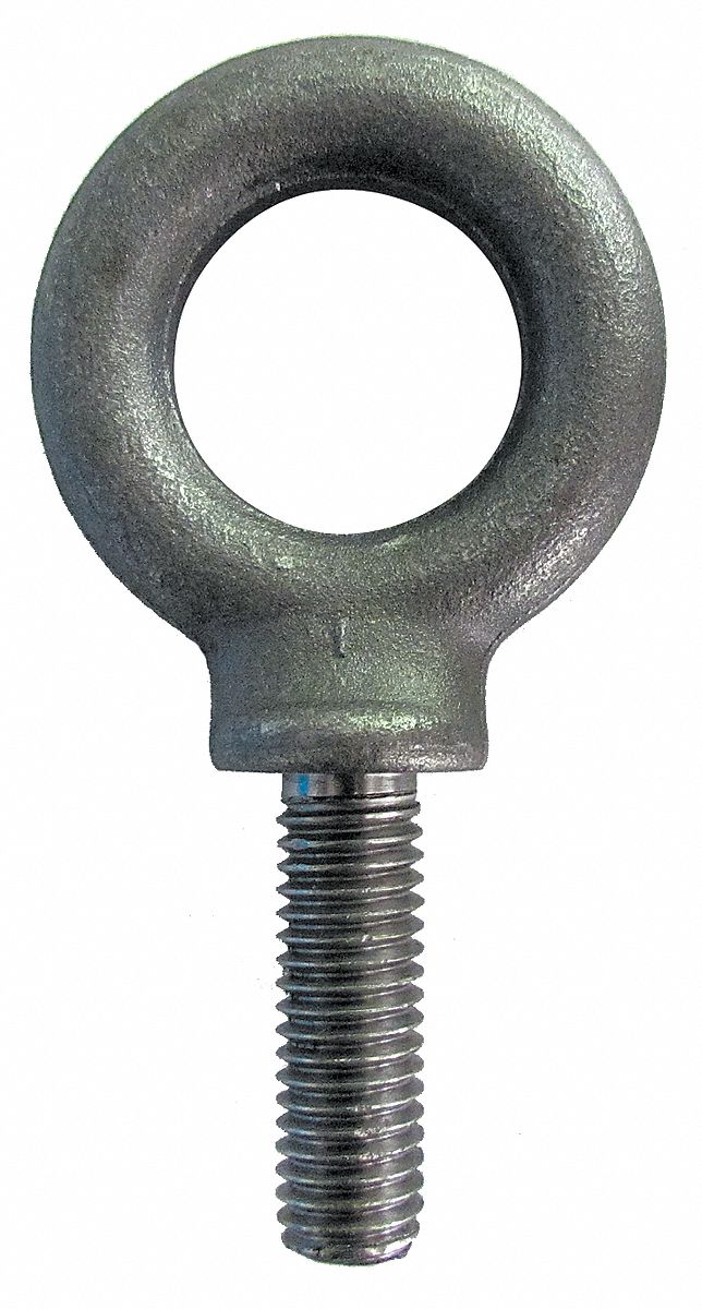 MACHINERY EYE BOLT, WITH SHOULDER, STEEL, PLAIN FINISH, ⅞"-9 THREAD SIZE, 2¼ IN THREAD L