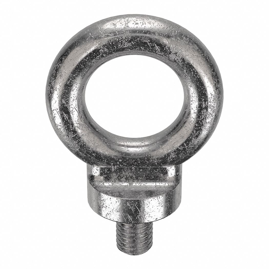 MACHINERY EYE BOLT, WITH SHOULDER, 304 STAINLESS STEEL, PLAIN, M8-1.25 THREAD, 13MM THREAD L