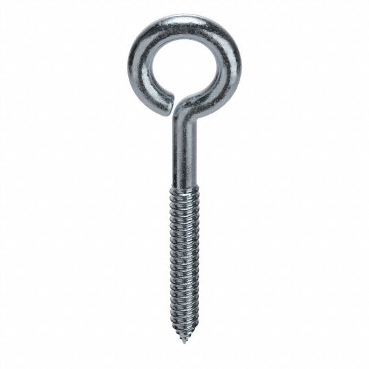 Steel, Zinc Plated, Eye Wood Screw - 5ZU94