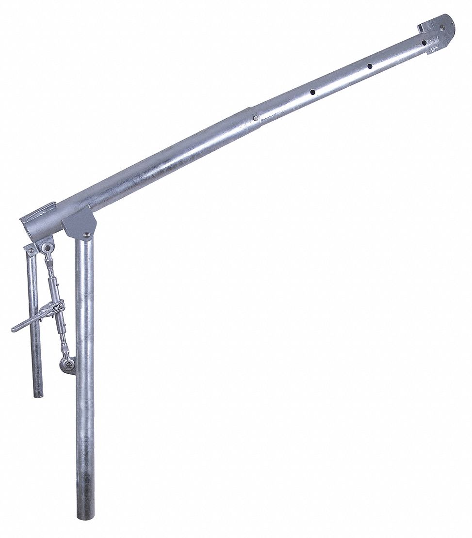 Davit Crane, 2000 lb, Reach 46 in, 58 in, 70 in and 82 in, Lift Range 0