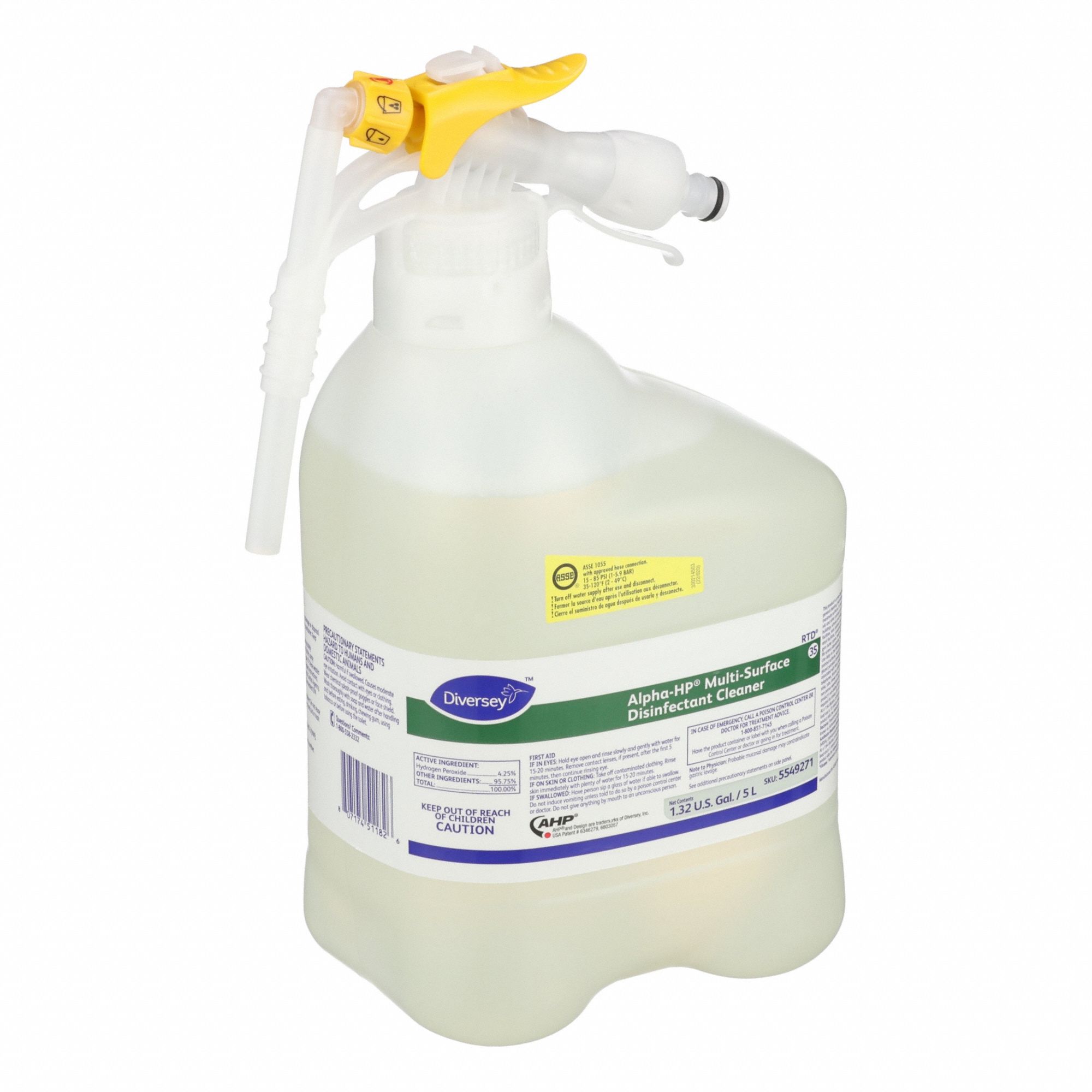 Multi-Surface Disinfectant Cleaner: Alpha-HP®, 67, For RTD Dispenser Series, Citrus, 1