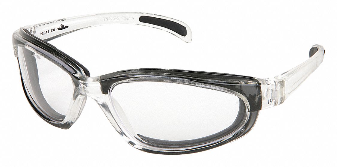 MCR SAFETY Safety Glasses: Anti-Fog /Anti-Scratch, Eye Socket Foam ...