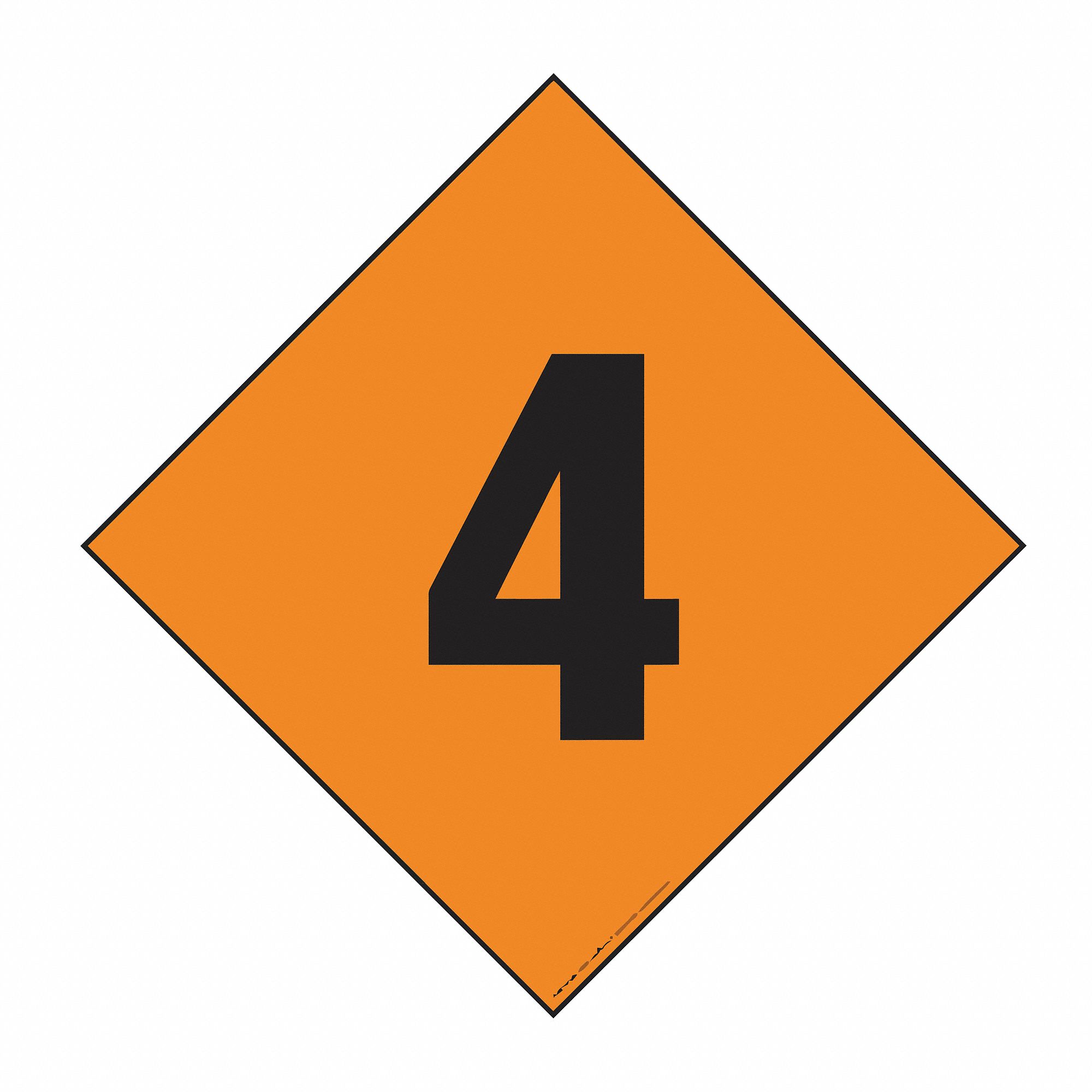 LABELMASTER, 4, 24 in x 24 in, Fire Division Symbol Placard - 35ZJ19 ...