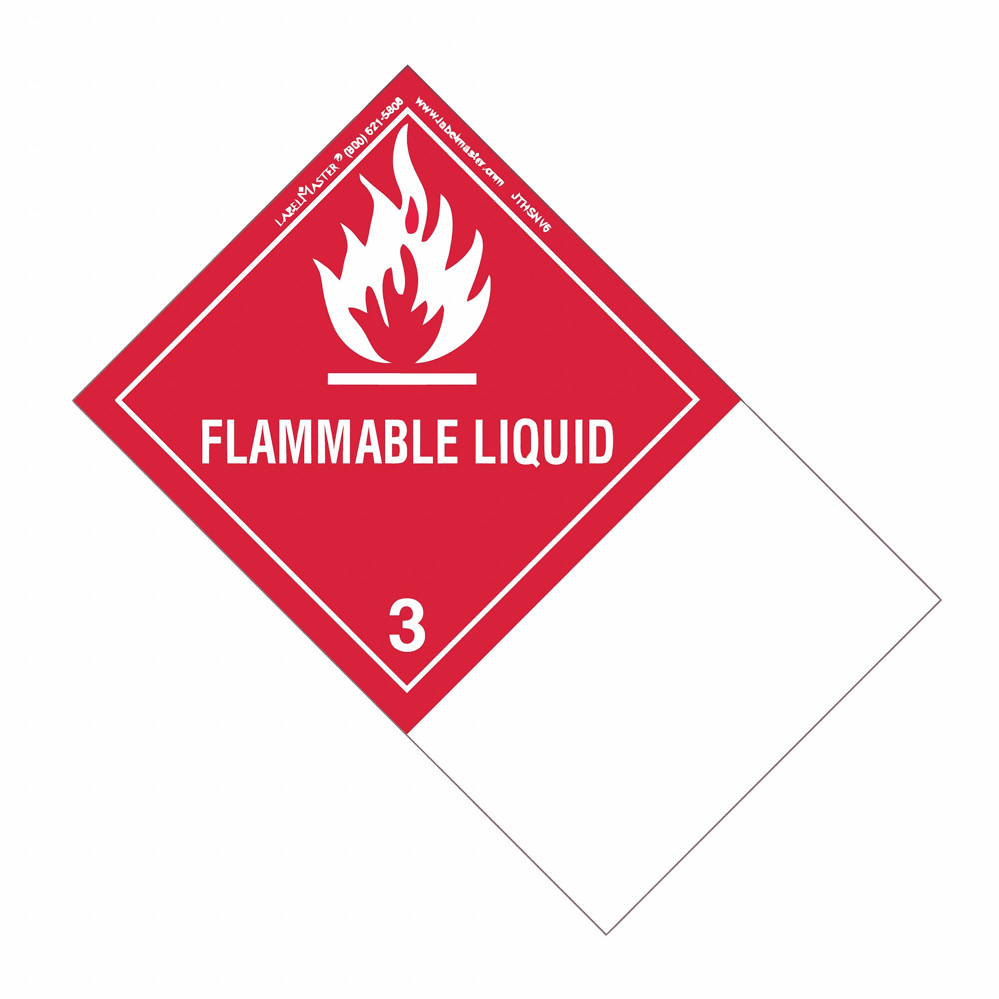 Flammable Liquid Label, Safety, English, Paper, 65/16" Width, 315/16