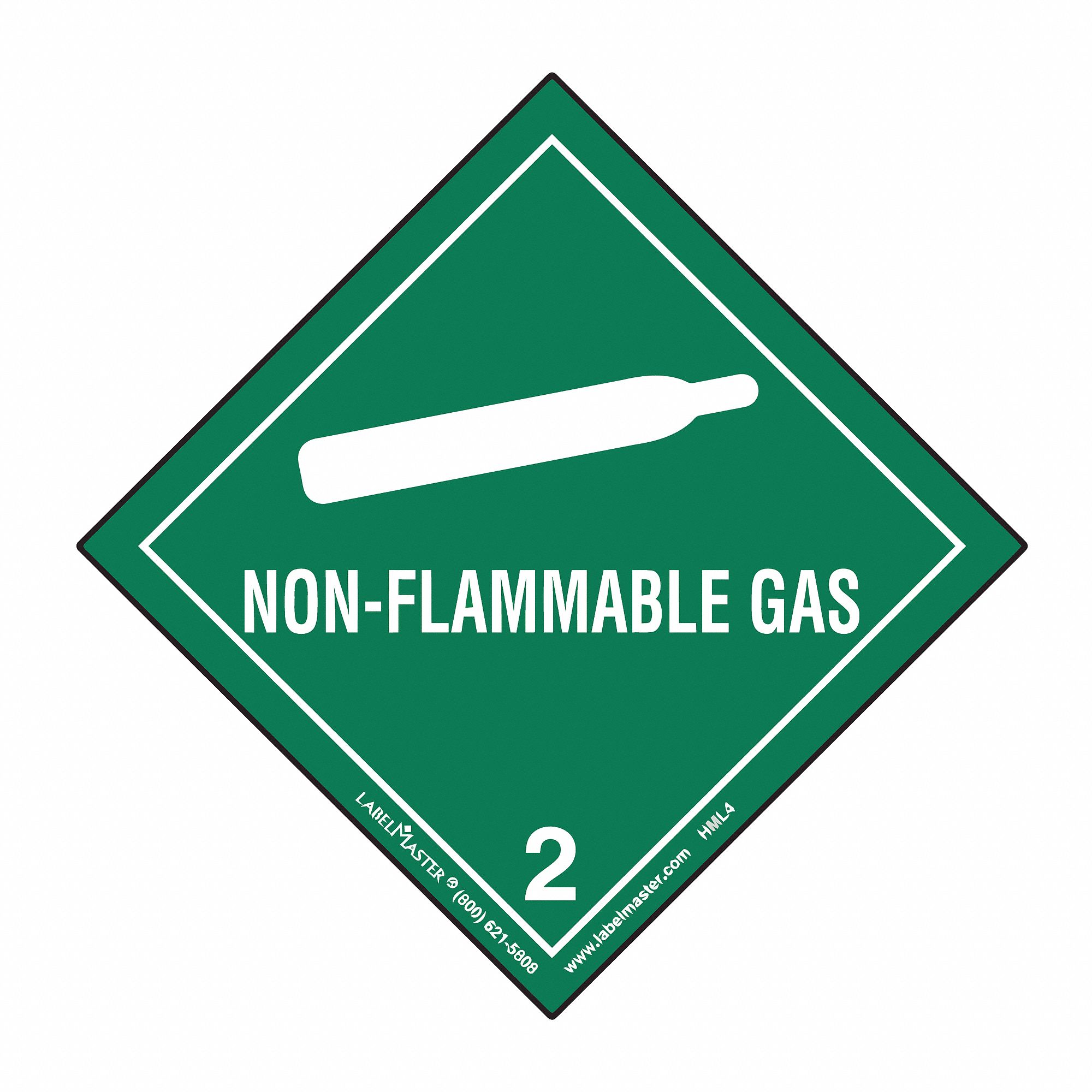 NonFlammable Gas, 3 15/16 in Label Wd, DOT Container Label 35ZJ67